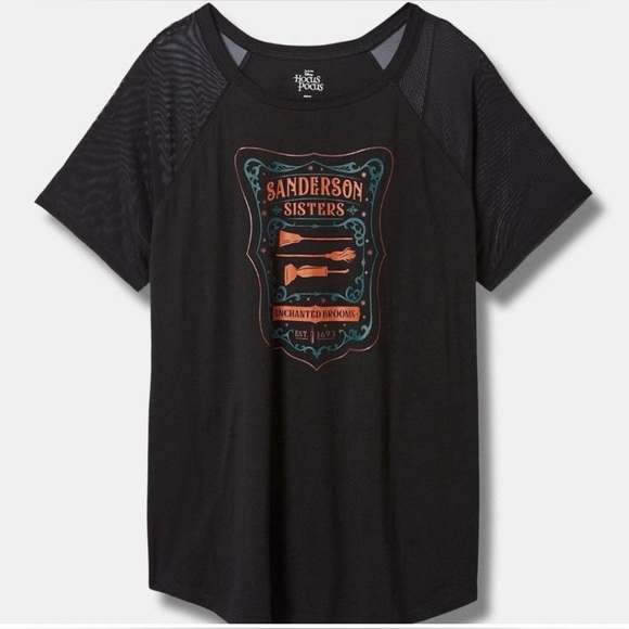 Size 6 Disney Hocus Pocus Classic Fit Mesh Sleeve Raglan Top - Picture 5 of 6